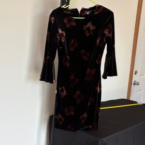 Tommy Hilfiger Black Floral Long Sleeve Dress